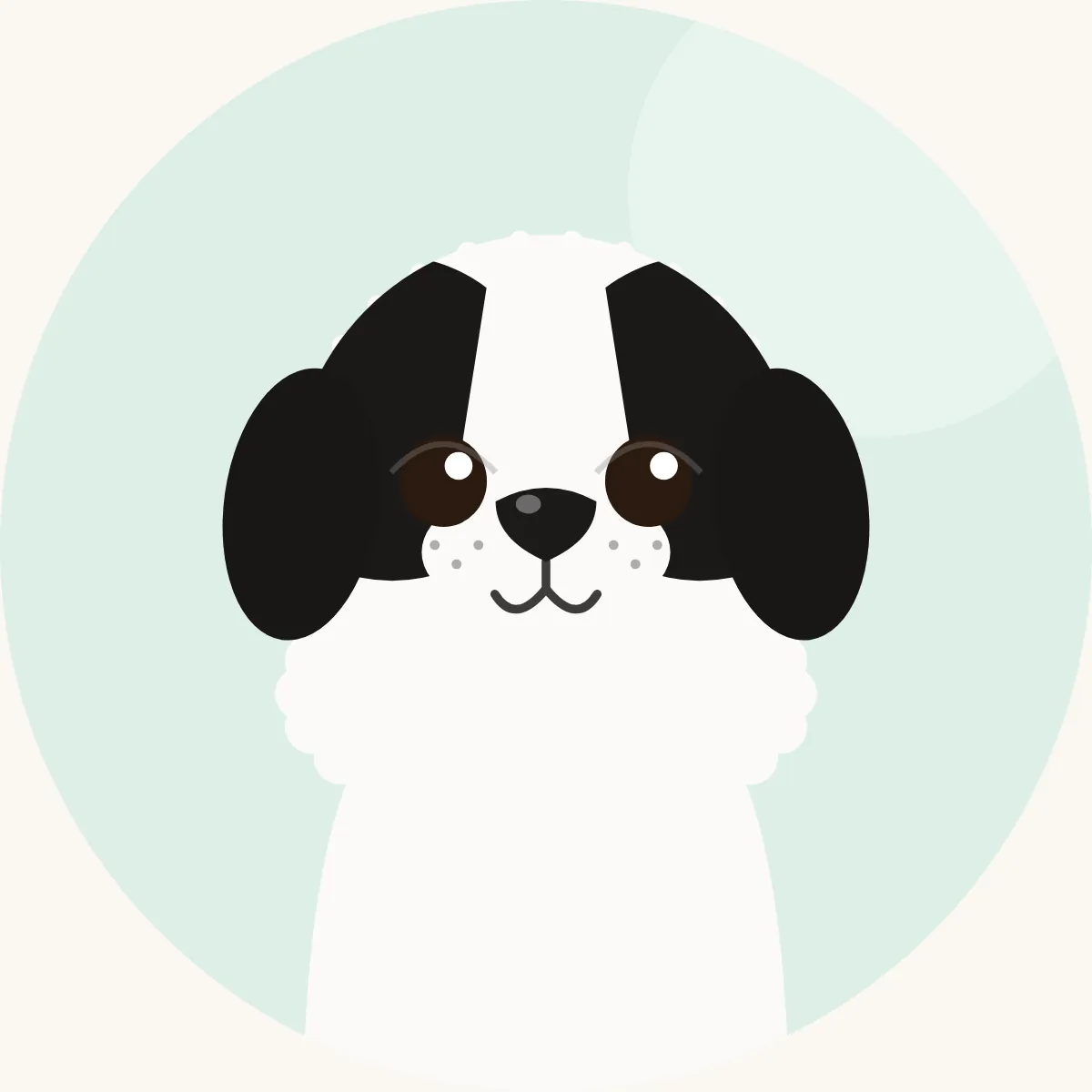 Japanese chin – piirroskuva rodun tyypillisestä ulkonäöstä (musta-valkoinen tai punavalkoinen)