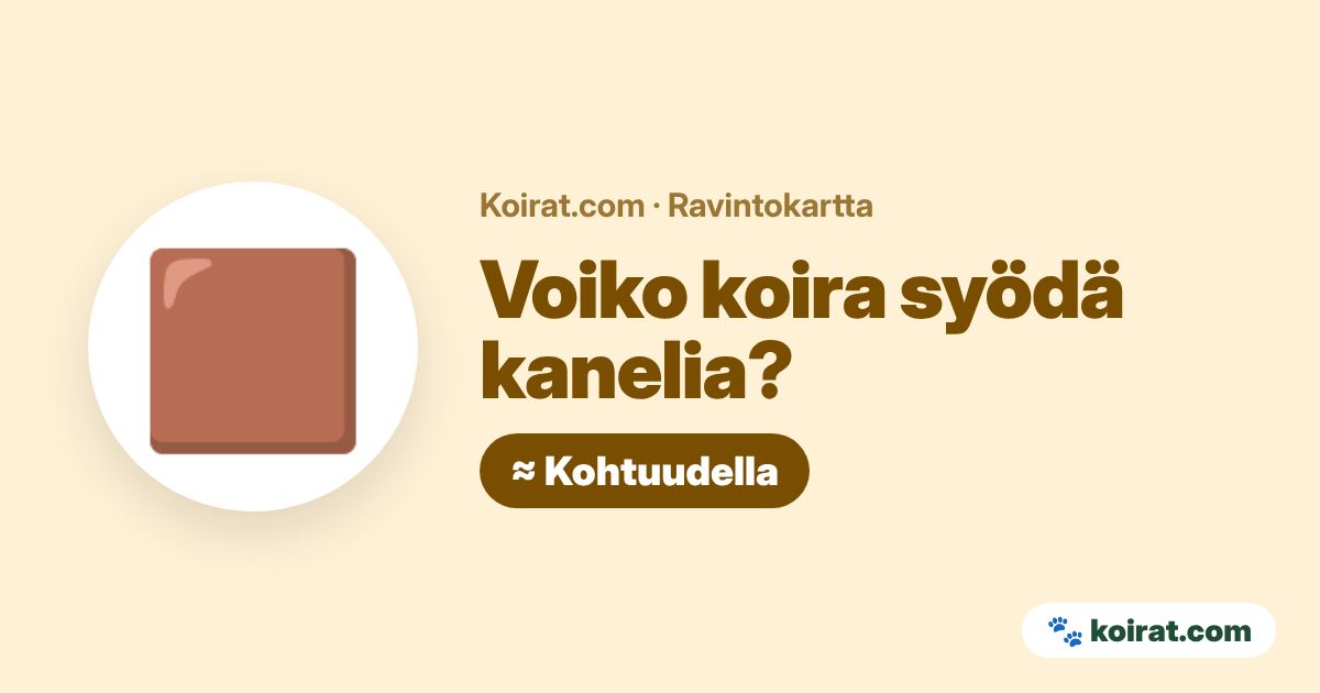 Voiko koira syödä kanelia? Kohtuudella