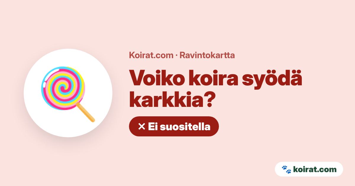 Voiko koira syödä karkkia? Ei