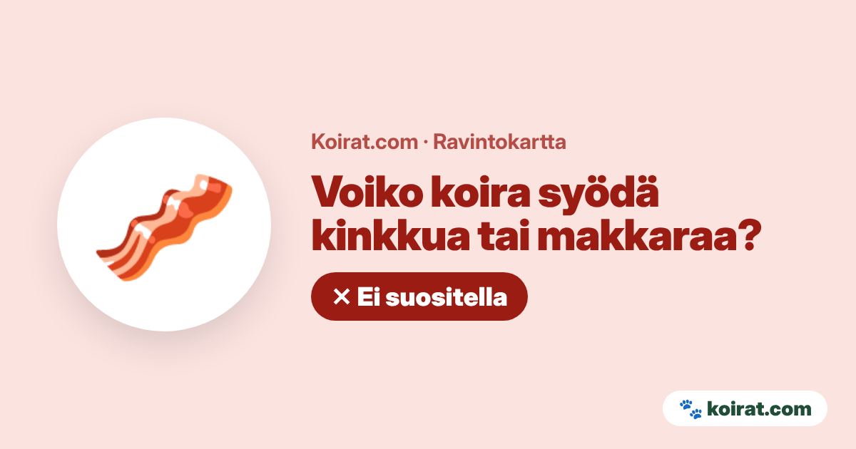 Voiko koira syödä kinkkua tai makkaraa? Ei