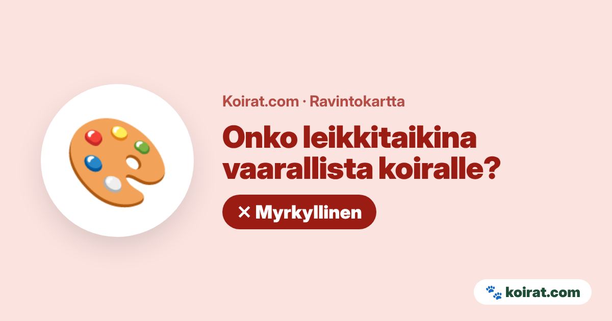 Onko leikkitaikina vaarallista koiralle? Kyllä, myrkyllinen